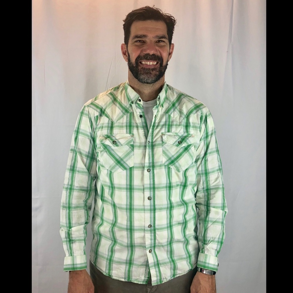 Orvis Trout Bum Snap Button Down Shirt Size Large